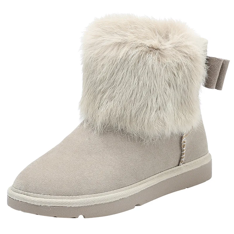 

LEOSOXS женские сапоги теплые зимние сапоги на меху женская зимняя обувь с украшением в виде банта ботильоны; Модная повседневная обувь для жен...