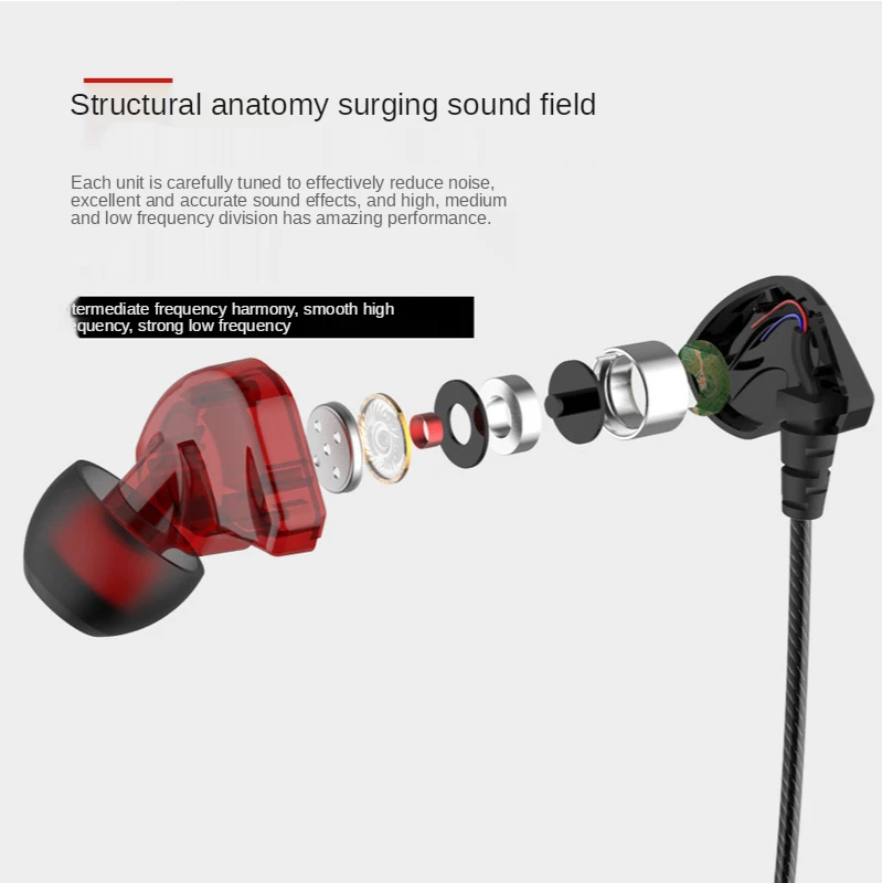 Наушники-вкладыши с тяжелыми басами играем в виде курицы K song для Apple Huawei Xiaomi