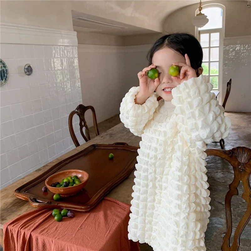 

Autumn New Kids Clothes Girls Dress Long Sleeve One Piece Korean Children Dresses