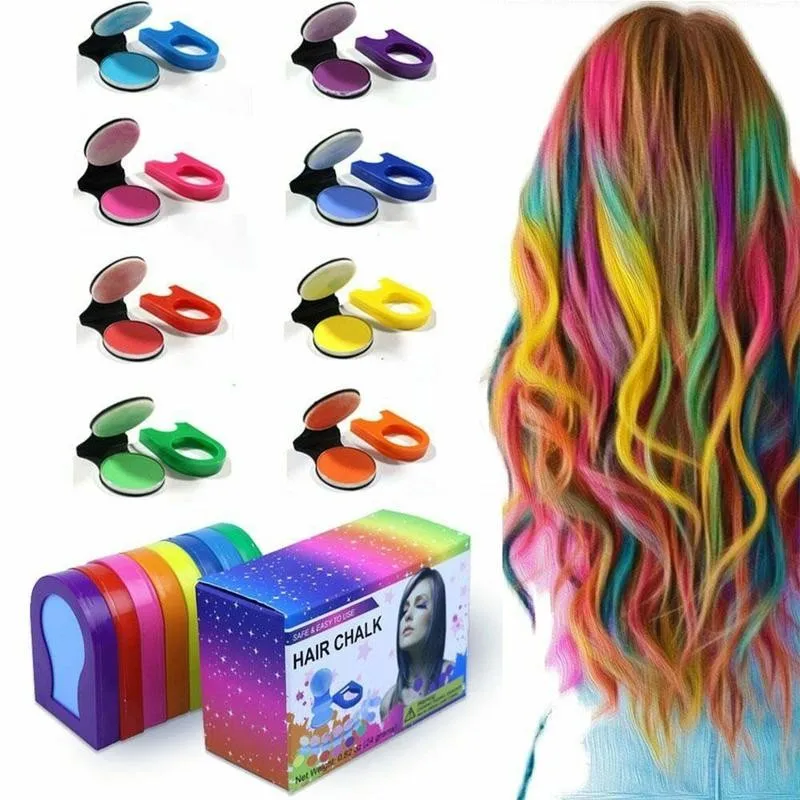 

8colors/set Hair Color Powder Portable Temporary Dye Hair Pastel Beauty Soft Pastels Salon Styling Paint Hair Chalk Powder