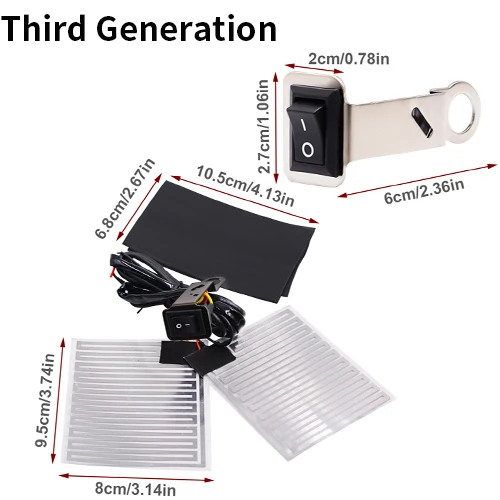 

VR робот мотоцикл с подогревом ручки с независимым переключателем 12 В ПЭТ металлическая нагревательная пленка теплее комплект для мотоцикла электронный велосипед