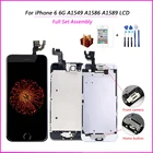 ЖК-дисплей для Apple iPhone 6 A1549 A1586 A1589, полный комплект, экран с 3D сенсорным дигитайзером в сборе с кнопкой возврата и подарком