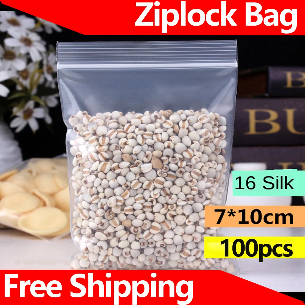 

Ziplock Bag Transparent Plastic Bag Plastic Packaging Bag 7x10cm Thick 0.16mm PE Plastic Sealed Bag Plastic Food Bags 100pcs
