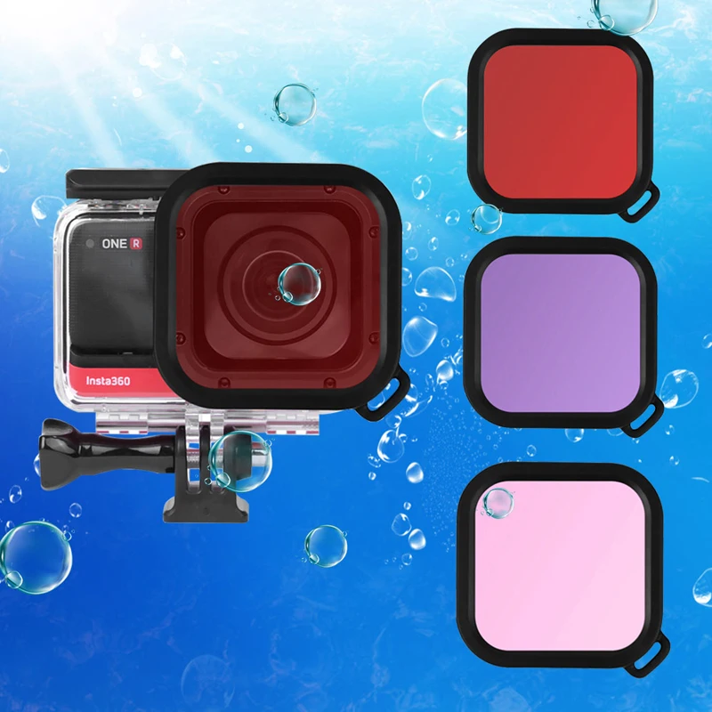 Корпус цветной фильтр объектива для дайвинга Insta360 ONE R 4K LEICA Edition водостойкие