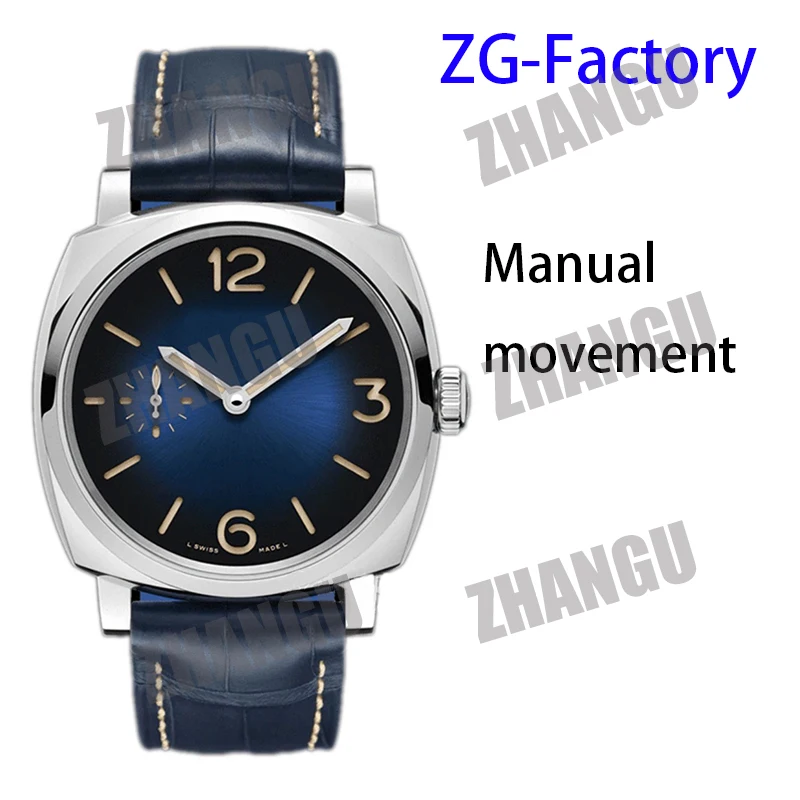 

AAA Men's Manual Mechanical Watch 42mm PAM359 R VSF 1:1 Best Edition Blue Leather Strap P.1000 Super Clone V2 Replica