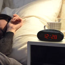 Brand New AM/FM LED Alarm Clock Electronic Desktop Clocks Digital Table Radio Gift Home Office Supplies Clocks EU Plug Hot