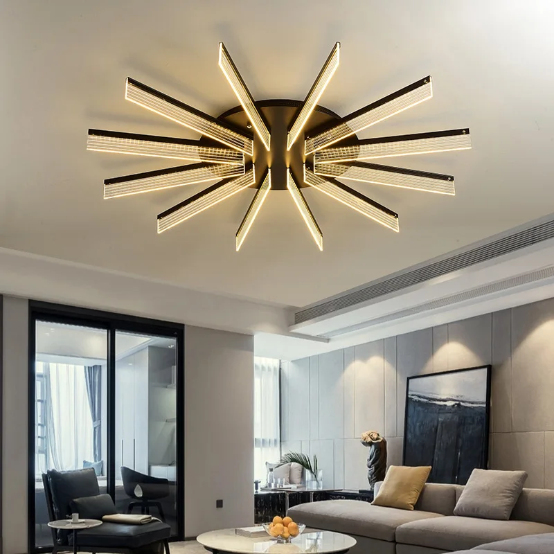 

LED Chandelier Ceiling For Dining Living Room Bedroom Home Decoration Hanging Lights Gold Or Black Modern Creative New Fixtures