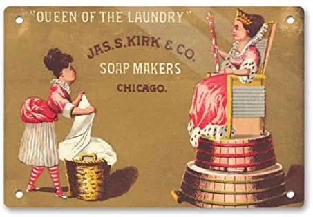 

Dajoan Vintage Queen of The Laundry Tin Signs, Bar Wine Cellar Cafe Laundry Room Basement Decor Metal Signs Decorative Sign