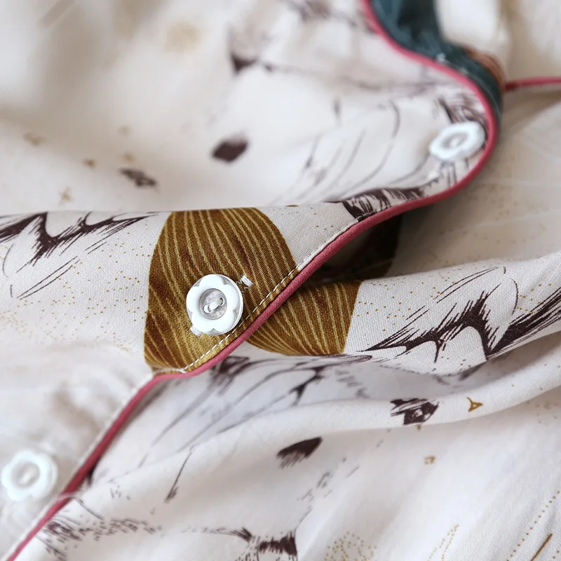 

Primavera/Vero 2021 Novo 100% Viscose calas de manga comprida senhoras pijamas terno estilo simples longo pijamas feminino ser