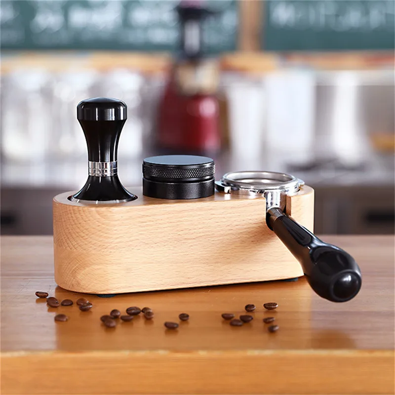 

Manual Wood Coffee Tamper Holder Mat Barista Coffee Espresso Tampering Latte Art Pen Tamper Holder Home Coffee Accessories
