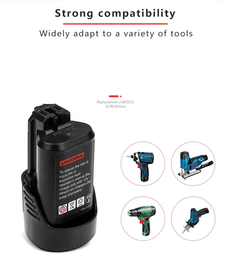 12V/10.8V 3.0Ah For Bosch BAT411 Battery Lithium-Ion recharged BAT411A BAT412 BAT412A BAT413 | Электроника