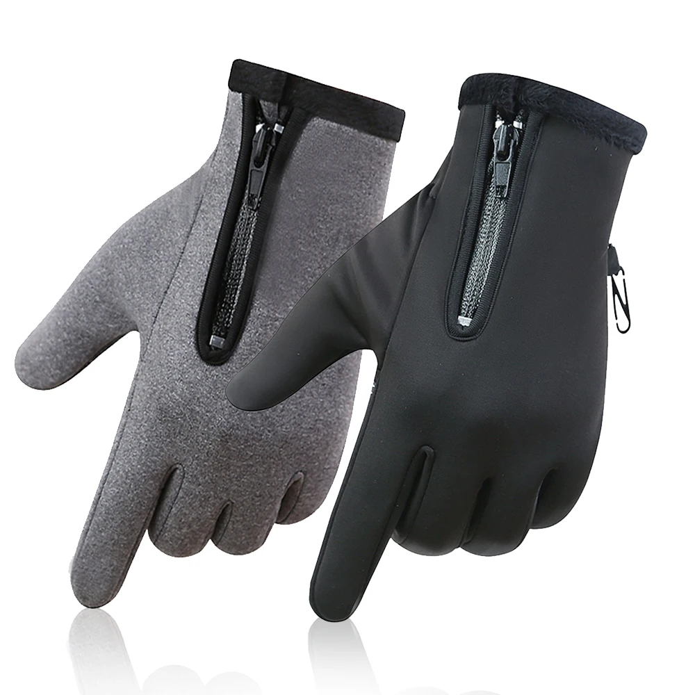 Теплые бархатные перчатки водонепроницаемые ветрозащитные утепленные
