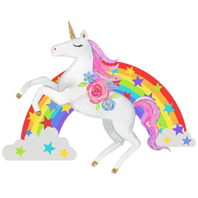 Декор для спальни окна детской комнаты мультфильм единорог наклейки на стену