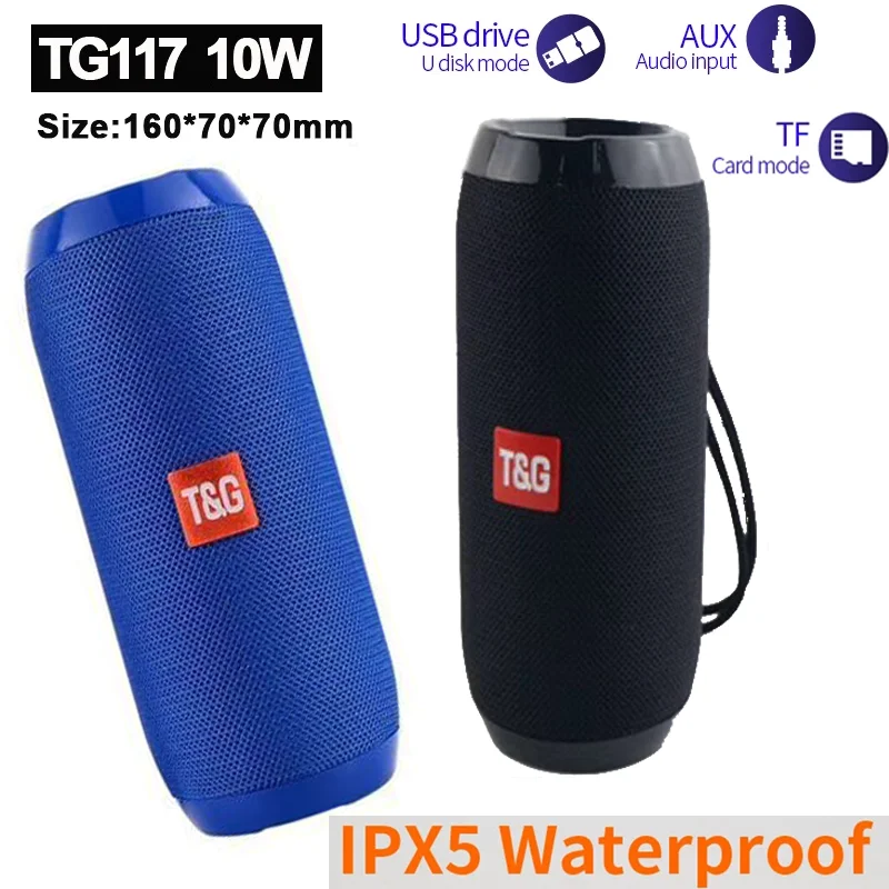 

Portable Bluetooth stereo speaker from, wireless and waterproof bass column for outdoor use, with subwoofer, compatible AUX, TF,