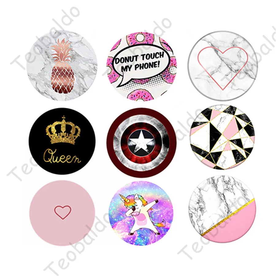 Подставка и ручка для телефона с мраморным дизайном единорога ленивые ячейки