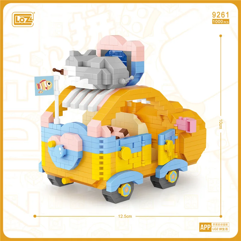 Новый конструктор LOZ Mini Street City модель автомобиля медведь автомобильный