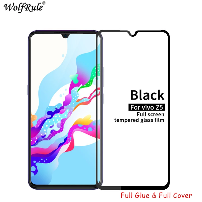 2 piezas Protector de pantalla LCD para Vivo Z5 pegamento completo vidrio templado para Vivo Z5 cubierta completa de vidrio de tel&eacute;fono para Vivo Z5 V1921A V1921T-0