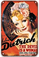 sfasf the devil is a woman 1935 tin signs vintage movies poster plaque for coffee bar custom garden kitchen office 8x12