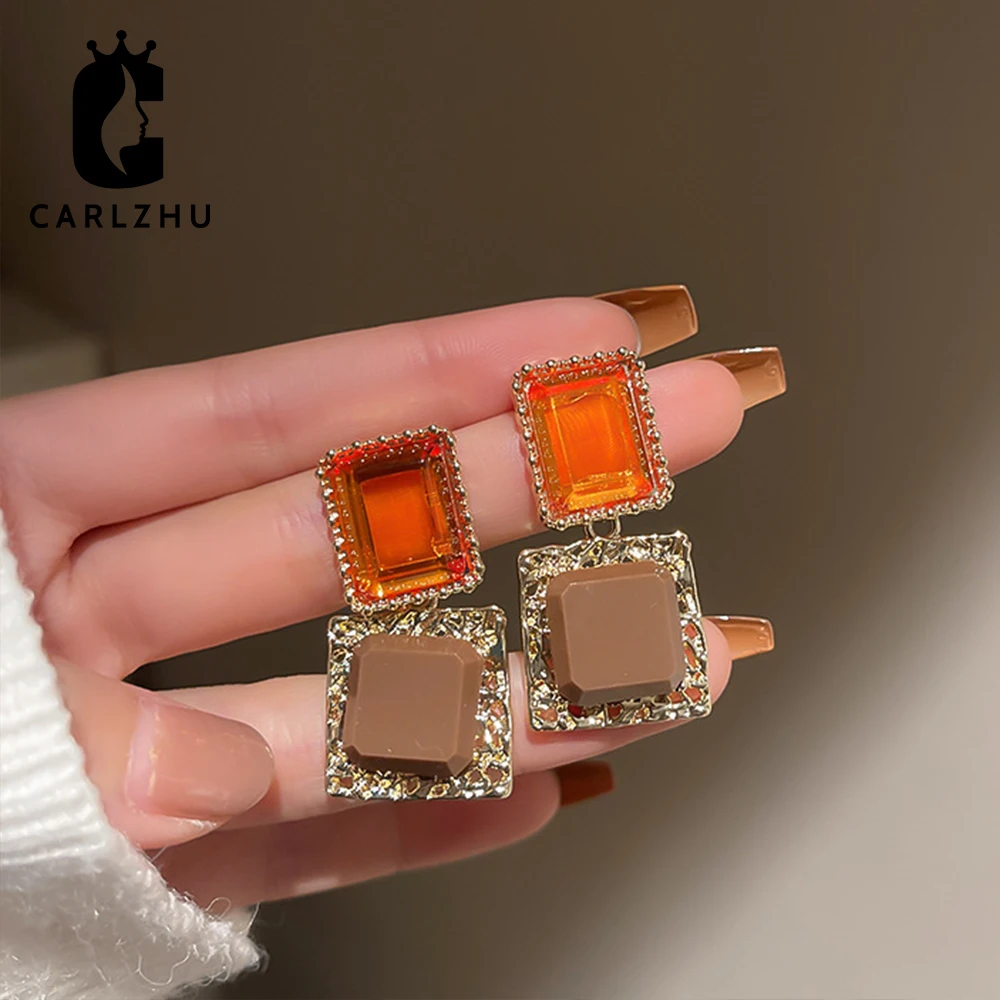 

Женские простые квадратные серьги-подвески, серебро 925 пробы