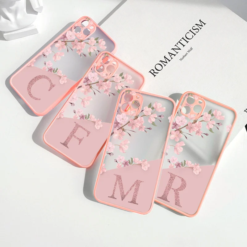Back Cover Sakura Flower Custom Letters Name Phone Bags For Samsung Galaxy A52s Cases A52 A51 A50 A30S A50s A72 A71 A70 A32 Etui