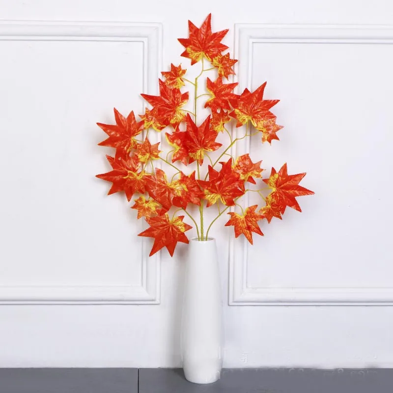 Искусственные кленовые ветви поддельные зеленые растения гингко лист ветки