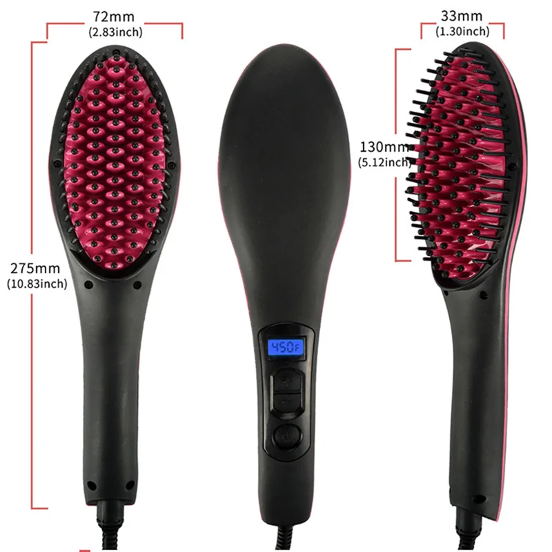 

Electric Hair Straightener Brush Hair Straightening Comb LCD Styling Ionic Hair Brush Hot Irons Comb Hairbrush Heating Comb