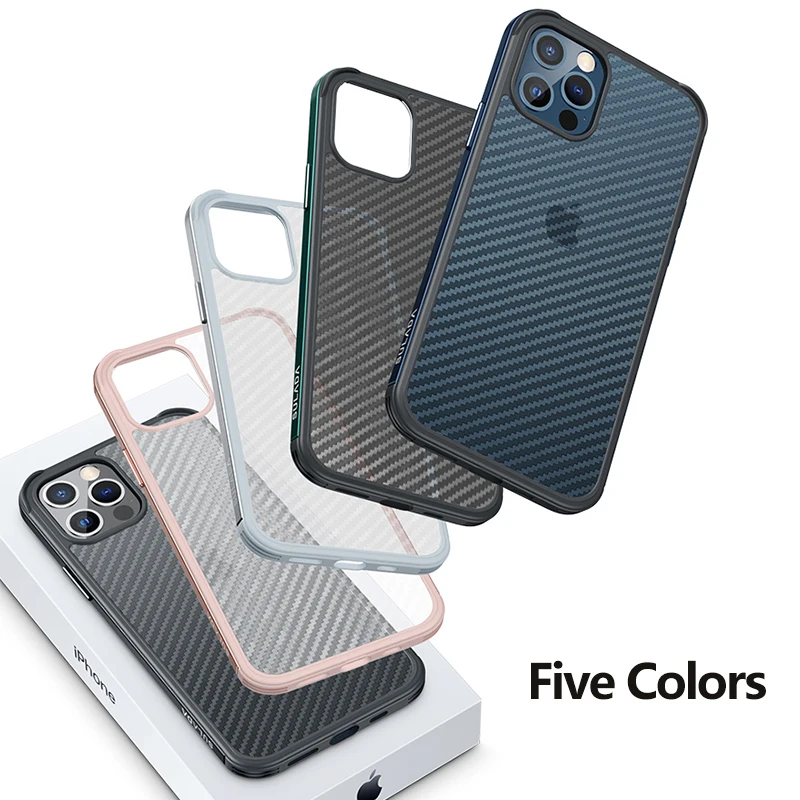 3D чехол из углеродного волокна для iPhone 13 Pro Max металлический каркас прозрачный