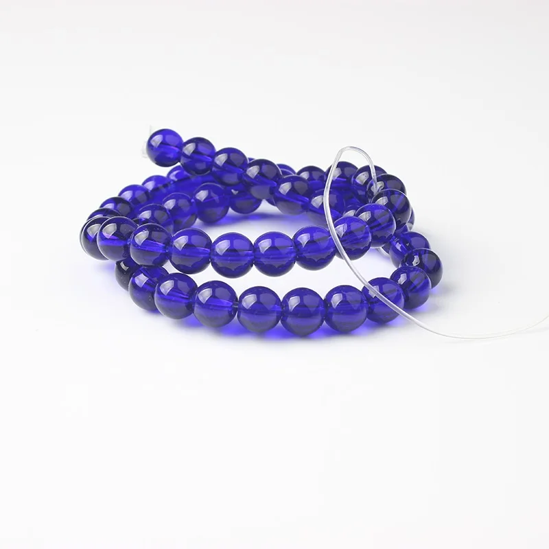 Deep blue glass Ланьли модные ювелирные изделия из жемчуга 4/6/8/10/12 мм Красочные Стекло свободные бусины DIY Для мужчин и wo Для мужчин браслет ожерелье серьги аксессуары делают - Цвет: Deep blue glass