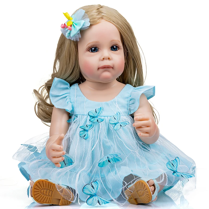 

NPK 55CM Reborn Toddler Maggi Full Body Silicone Reborn Doll Hand-detailed Paniting Waterproof Toy for Girls Drop Shipping