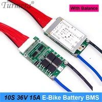 turmera 10s 36v 15a bms lithium battery protected board with balance for 18650 21700 electric bike and 42v e scooter battery use
