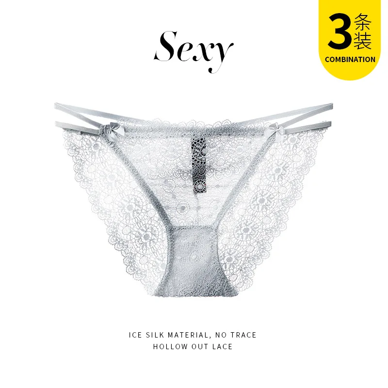 

Appeal Triangle Bottom Pants Binding Transparent Low Waist Sexy Female Underwear Lace Large Transparent Size Woman Panties