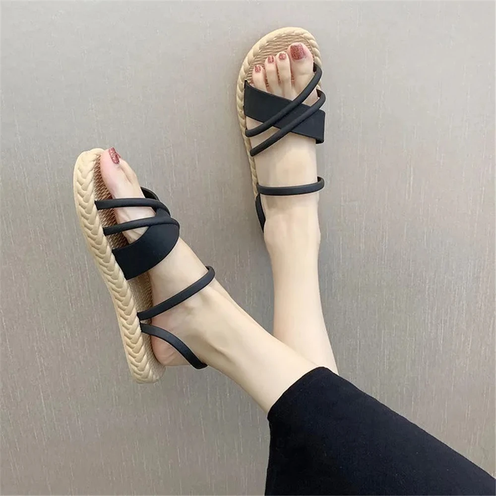 

2021 Fashion Women Summer Sandals Roman Style Open Toe Flat Heel Platform Beach Female Slipper Indoor Outdoor Sport Casual Shoes