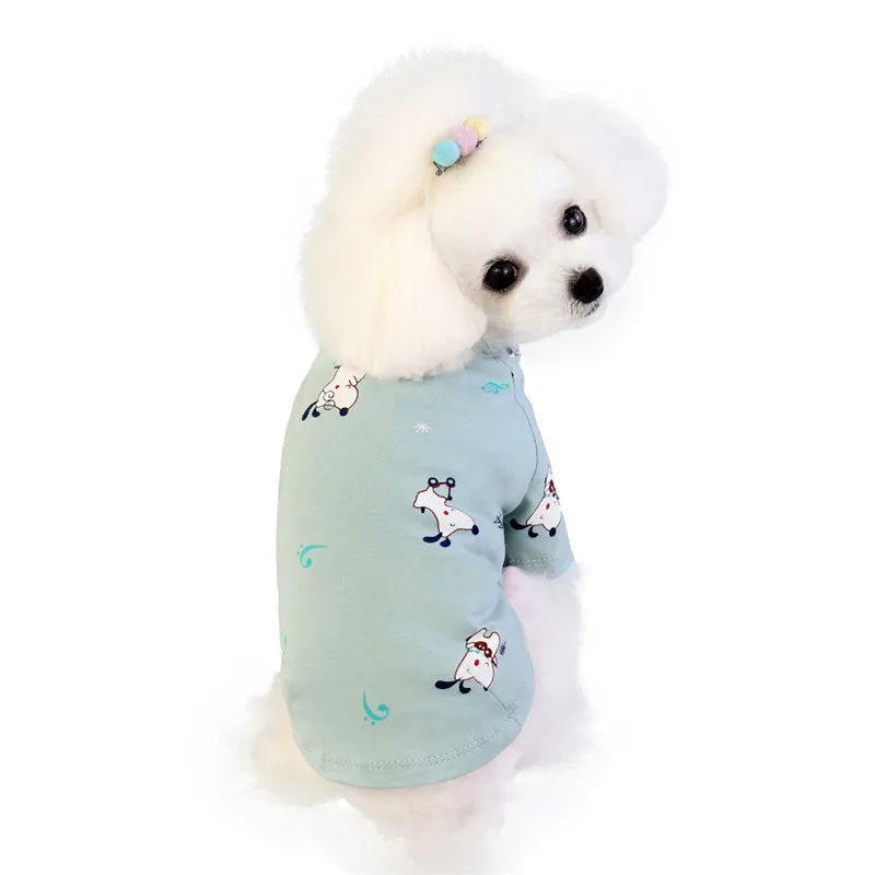 Хлопковая одежда с принтом для собак и пар летняя домашних животных маленьких