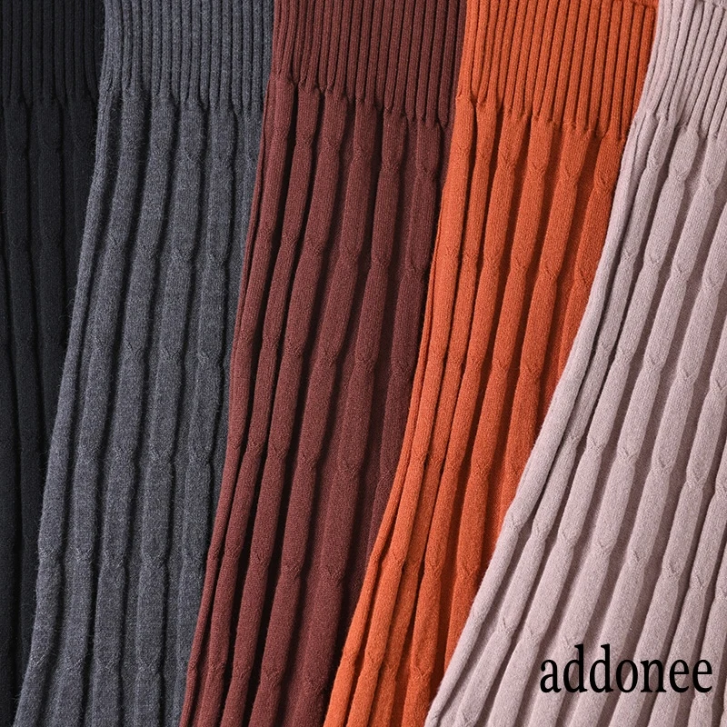 Женская юбка-свитер из хлопкового волокна эластичная с пеньковым узором | одежда