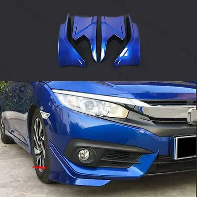 

4pc Blue Fit For Honda Civic 2016 2017 Front & Rear Lips Bumper Diffuser Guard Cover
