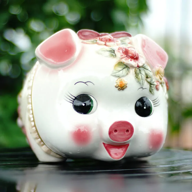 Керамическая Милая свинья копилка Детская в виде животного креативные большие