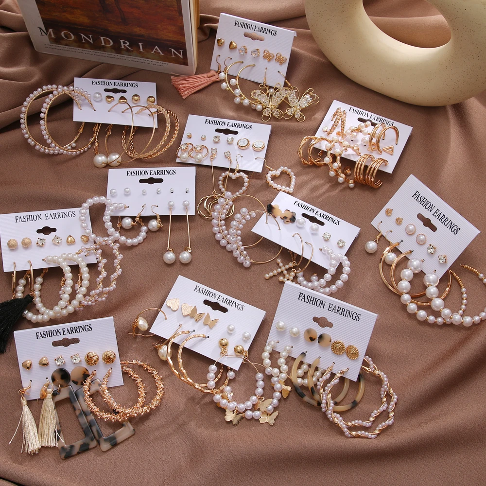 

Серьги-кольца IPARAM с жемчугом и кристаллами, серьги-подвески в стиле ретро, сердце, Бабочка, свадебные украшения, трендовые серьги 2021