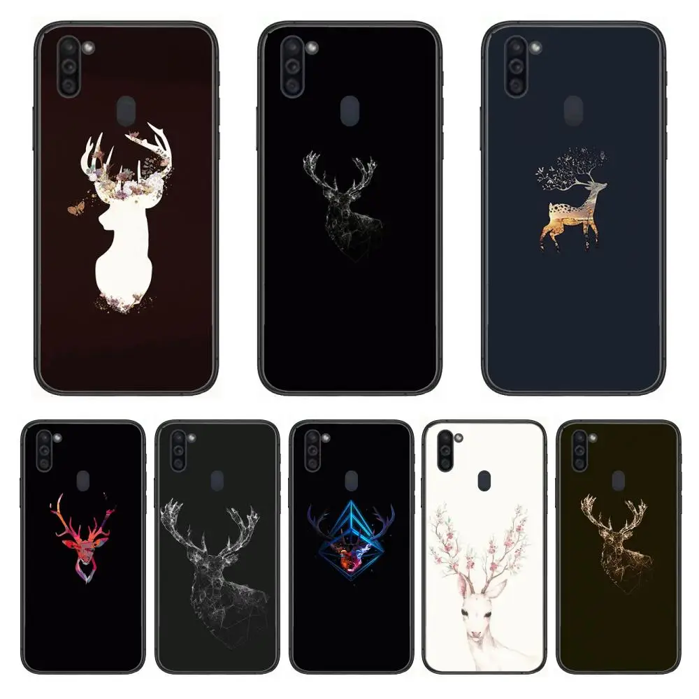 

cute deer phone case Mobile Phone Case Hull For Samsung Galaxy M 10 20 21 31 30 60S 31S Black Shell Art Cell Cover TPU