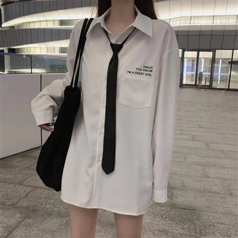 Spring/summer Jk Uniform College Style Dress Sets Girl White Long Sleeve Shirt High Waist Pleated Skirt Two-piece Y2k Women Tops enlarge