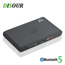 DISOUR NFC Smart Wireless Bluetooth Adapter 2 IN 1 Audio 5.0 Bluetooth Receiver Transmitter 3.5MM AUX Stereo For TV Car Kit PC