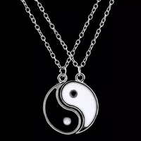 fashion necklaces eight diagrams black and white yin yang gossip pendant for couples lover best friends friendship women unisex