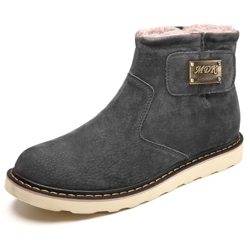 2019 повседневные мужские ботинки Теплые Зимние ботильоны из искусственной кожи