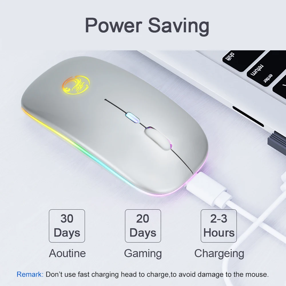 Мышь беспроводная Бесшумная со светодиодной подсветкой 2 4 ГГц USB | Компьютеры и