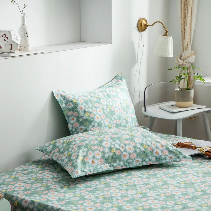 

Florals duvet cover sets cotton flowers quilt cover single double queen king bedding sets 2pc pillowcase green comforter cover