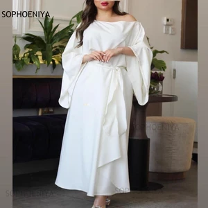 Женское вечернее платье цвета слоновой кости, из спандекса, с полурукавами, 2021