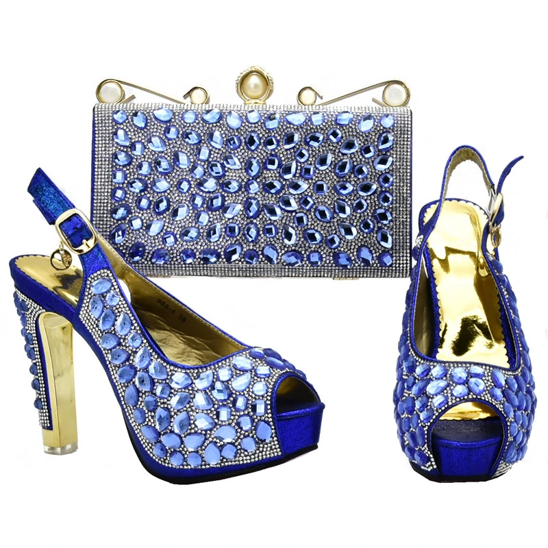 Новейший дизайн Свадебный комплект из обуви и сумки в нигерийском стиле