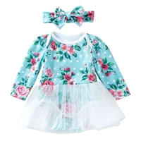 spring new baby girl clothes princess newborn baby girl flowers bodysuits cotton jumpsuit o neck floral baby girl 0 24