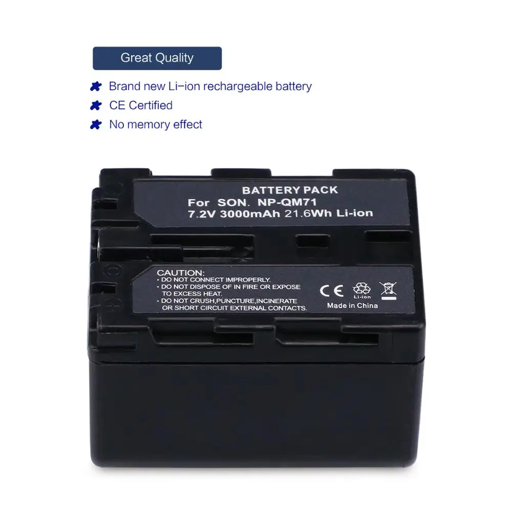 MELASTA 7 2 V 3000mah литий ионная батарея для Sony NP QM70 QM71D FM50 FM30 Φ Camera|li-ion battery|battery for sonybattery |