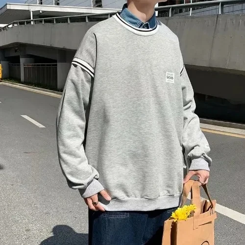 

Fried street salt series round collar hoodie male Spring and Autumn fashion brand INS Port wind loose hoodie jacket vintage coat