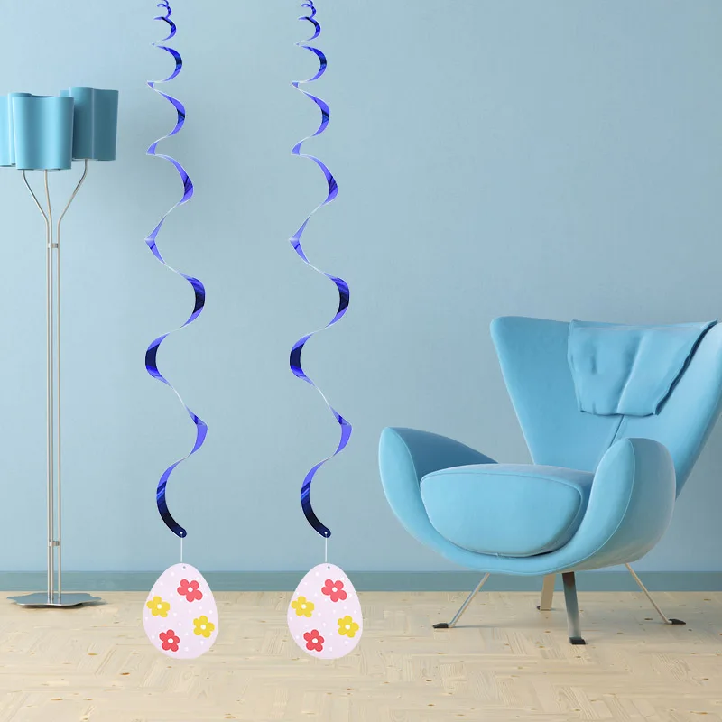 

16Pcs/set Happy Easter Bunny Egg Garland Spiral Pendant Hanging Swirl Ceiling Birthday Party Home Decoration
